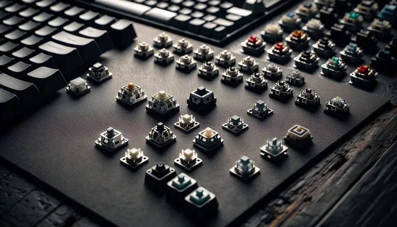 Các loại switch phím cơ khác ngoài Red, Brown, Blue như Speed, Silent, và Optical.