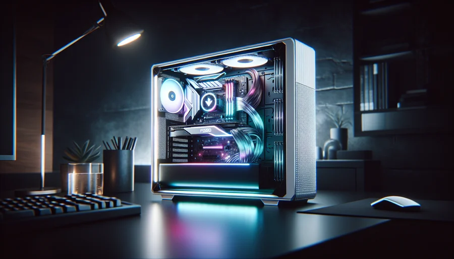 Cận cảnh bộ PC gaming đồ họa livestream 25 triệu đồng với case màu trắng, đèn RGB và linh kiện hiện đại cho năm 2025.
