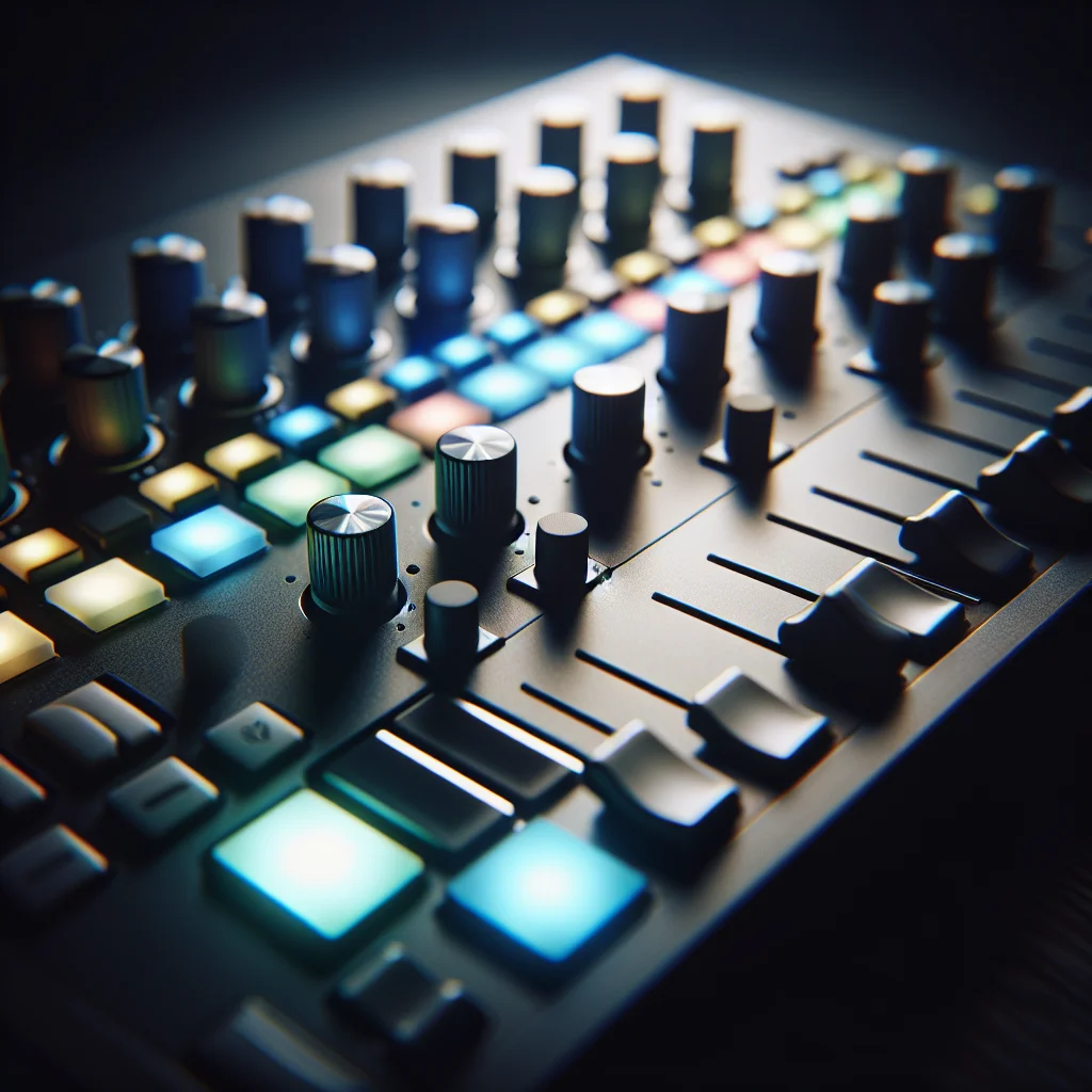 Cận cảnh các tính năng phụ của MIDI controller như Pad, Knob, Fader.