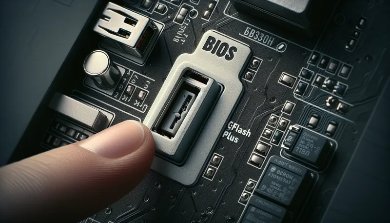 Cận cảnh cổng USB và nút bấm chuyên dụng cho tính năng cập nhật BIOS không cần CPU.