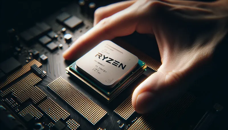 Cận cảnh CPU AMD Ryzen 5 7500F, trái tim của cấu hình PC gaming tầm trung.