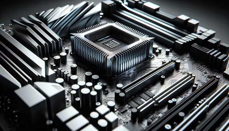 Cận cảnh dàn VRM và tản nhiệt chất lượng cao trên mainboard B650E cho CPU Ryzen 9.