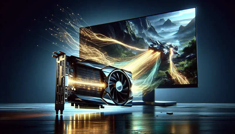 Card đồ họa RTX 4080 Super mạnh mẽ đang xử lý đồ họa cho một màn hình gaming 4K cao cấp.