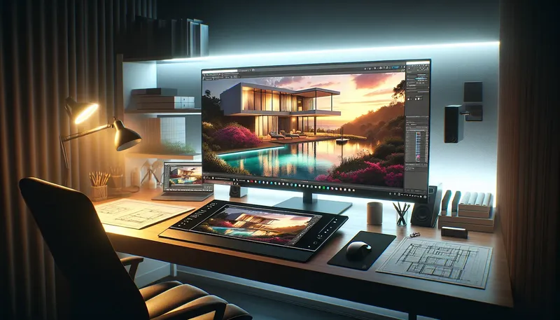 Cấu hình PC cho kiến trúc sư chạy Lumion và Enscape hiển thị dự án biệt thự hiện đại.