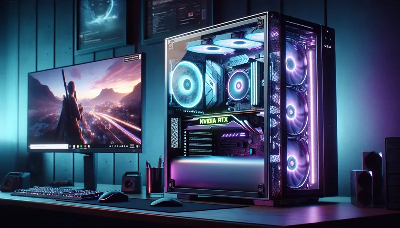 Cấu hình PC gaming kiêm livestream 35 triệu 2025 với card đồ họa RTX 40 series và đèn RGB.