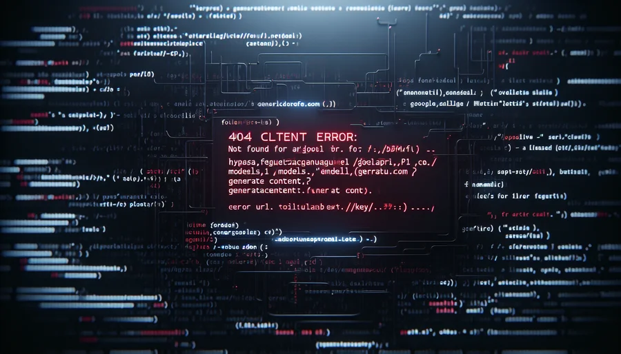 Chi tiết thông báo lỗi 404 Client Error Not Found khi gọi API Gemini Pro.