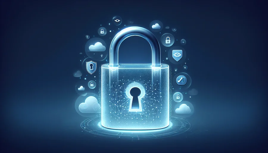 Chính sách không ghi nhật ký của VPN, biểu tượng khóa minh bạch bảo vệ quyền riêng tư.