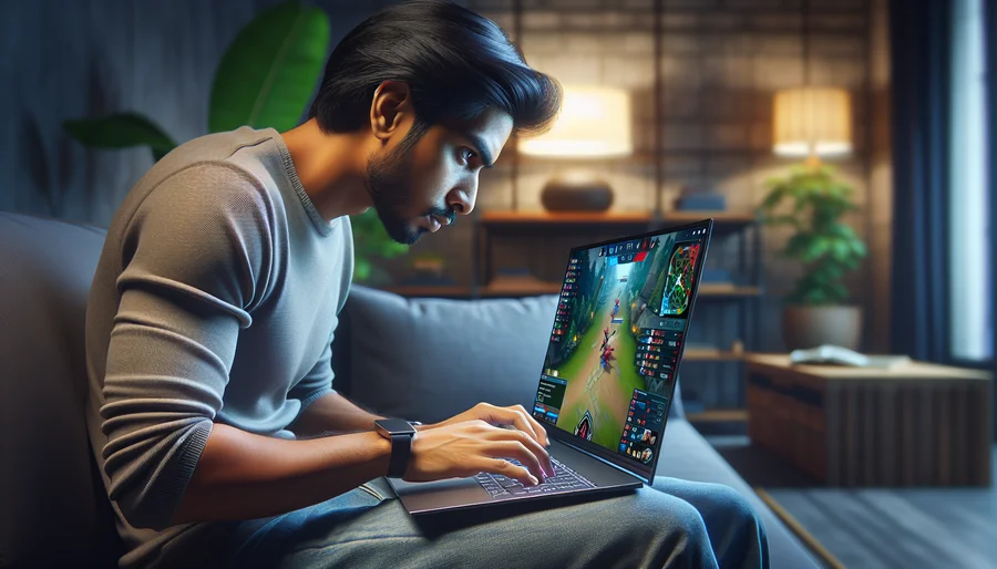 Chơi game eSports như Valorant mượt mà trên laptop sử dụng card đồ họa tích hợp Intel Iris Xe.