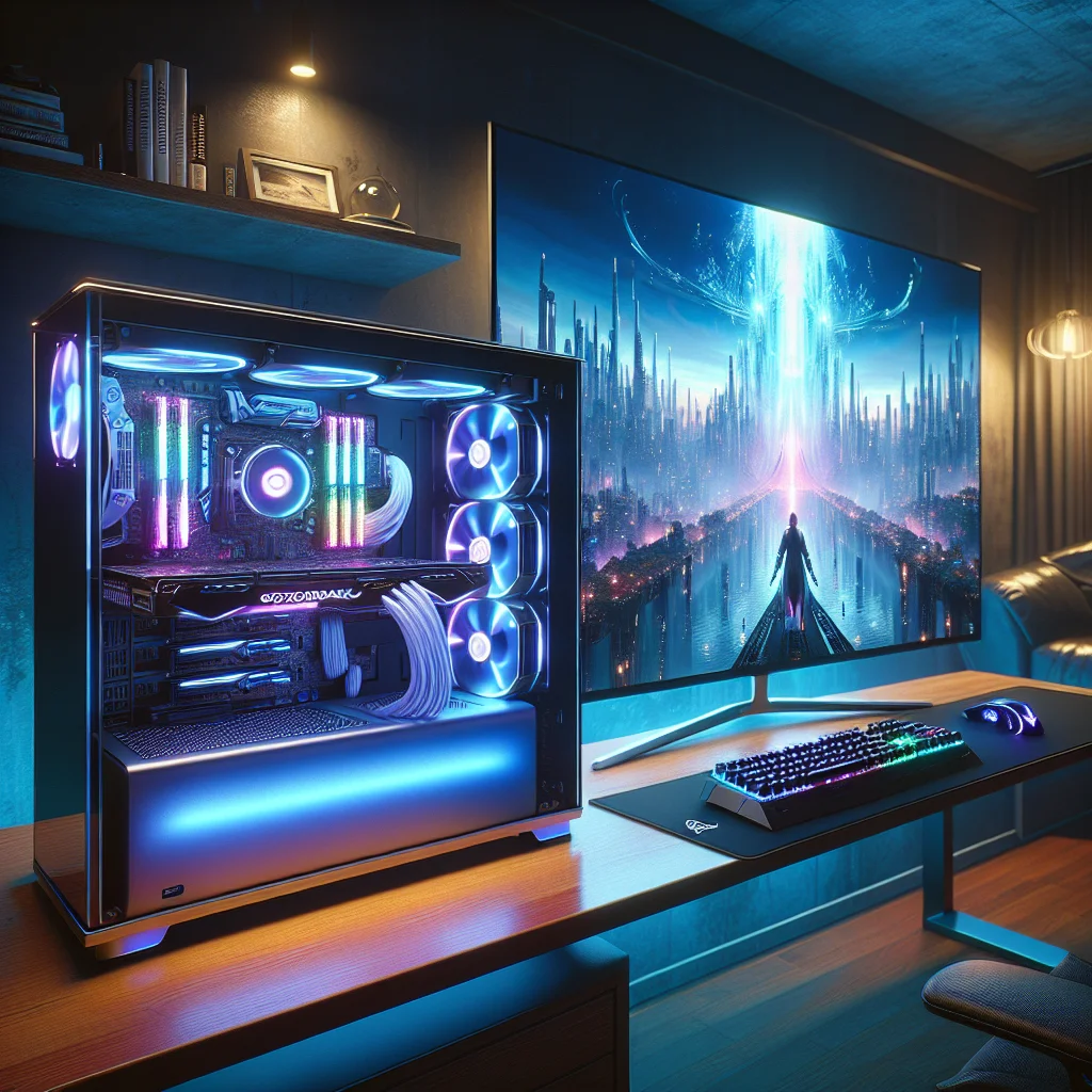 Dàn PC gaming cấu hình khủng với đèn RGB rực rỡ, là niềm mơ ước của mọi game thủ.