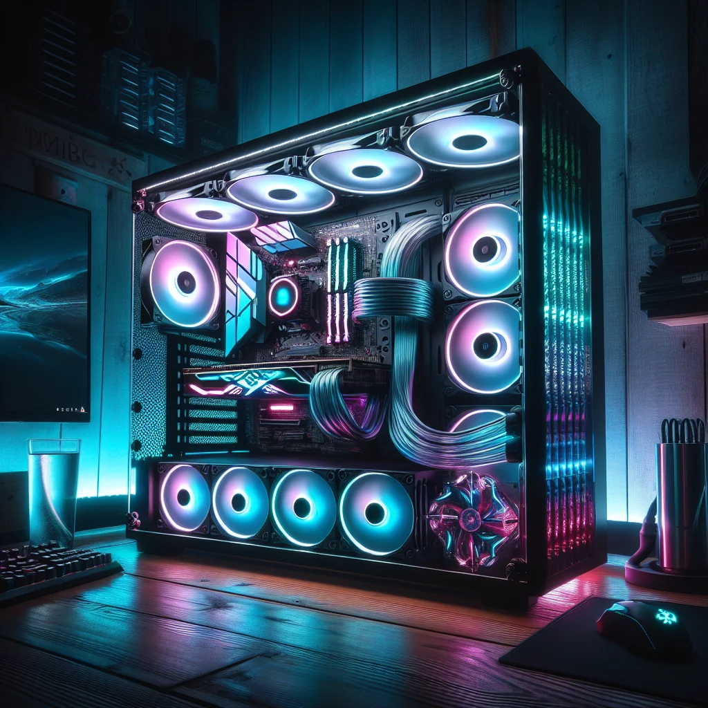 Dàn PC gaming nghệ thuật dành cho 'Aesthetics Master' với hệ thống quạt Lian Li và LED RGB đồng bộ.