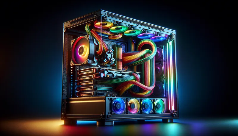 Dàn PC gaming tự build là một tác phẩm nghệ thuật với tản nhiệt nước custom và đèn RGB.