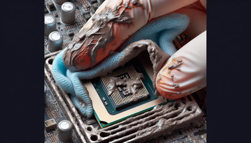 Dùng cồn IPA và khăn sạch để vệ sinh lớp keo tản nhiệt cũ trên bề mặt CPU.