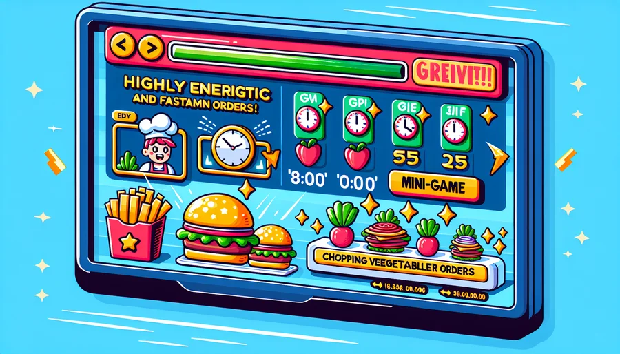 Game bạn gái nấu ăn với các thử thách quản lý thời gian và làm theo công thức.