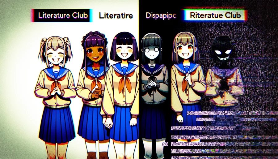Game kinh dị tâm lý Doki Doki Literature Club! với vẻ ngoài dễ thương nhưng ẩn chứa nội dung đáng sợ.