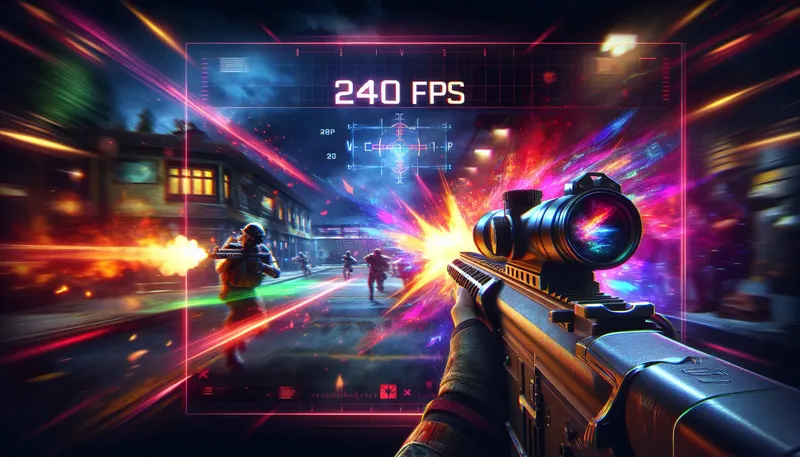 Game thủ eSports đang chơi game cạnh tranh với mức 240 FPS để có lợi thế về phản xạ.