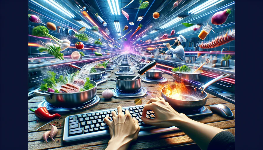 Gameplay game Cook, Serve, Delicious! 3?! đòi hỏi tốc độ gõ phím cực nhanh.