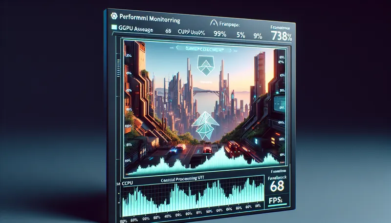 Giao diện MSI Afterburner hiển thị thông số CPU usage và GPU usage trong game để kiểm tra nghẽn cổ chai.