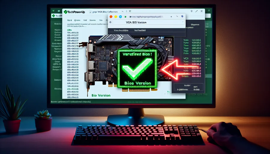 Giao diện phần mềm GPU-Z đang kiểm tra BIOS của VGA và cho kết quả đã được xác thực.
