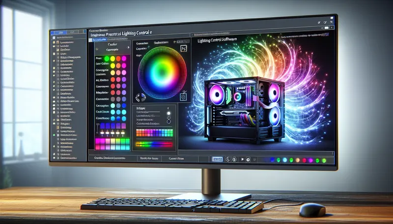 Giao diện phần mềm điều khiển đồng bộ LED như Aura Sync, Mystic Light, RGB Fusion.