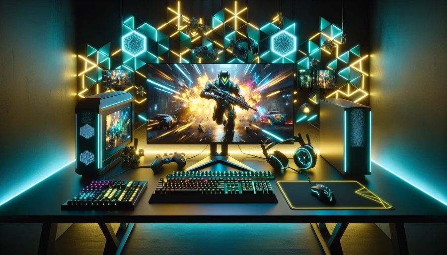 Góc chơi game được đồng bộ toàn diện với Razer Chroma RGB, ánh sáng thay đổi theo hành động trong game.
