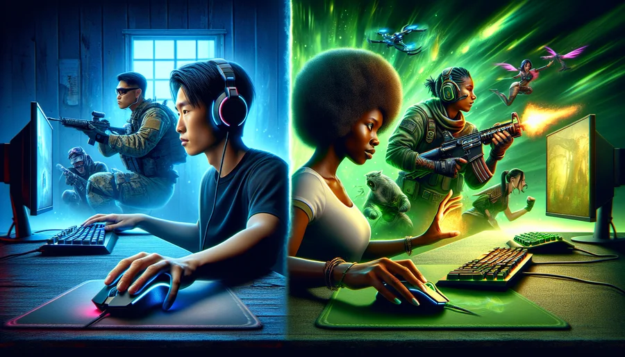 Hình ảnh lựa chọn giữa Logitech Lightspeed cho game thủ cần sự ổn định và Razer HyperSpeed cho game thủ cần tốc độ tối đa.