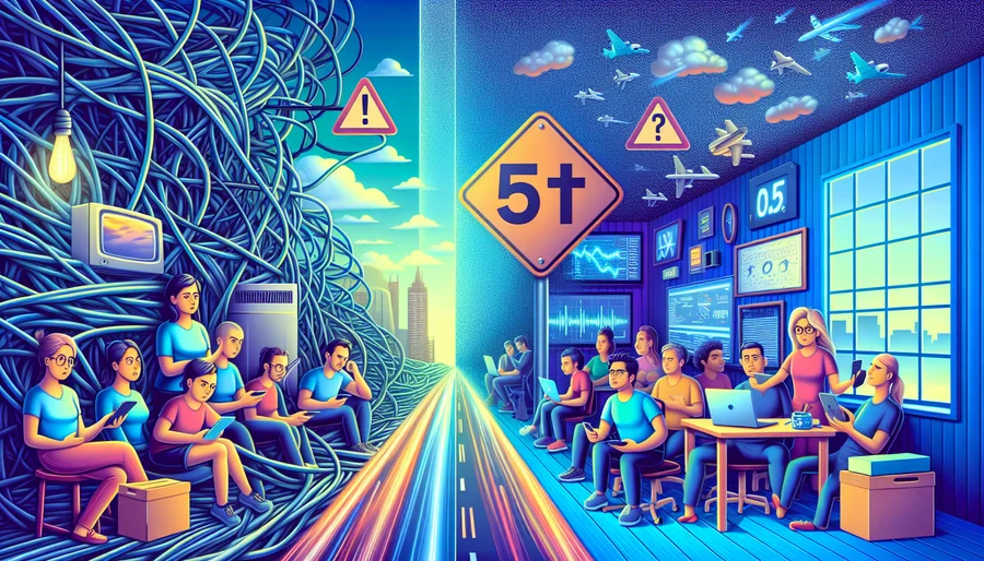 Hình ảnh so sánh kết nối internet chậm và nhanh nhờ VPN.