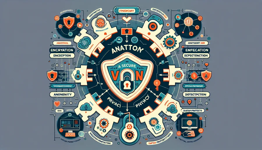 Hình ảnh thông tin về cấu trúc bảo mật của VPN.