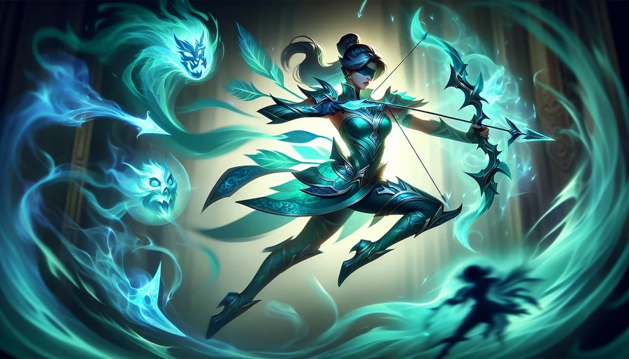 Hướng dẫn build Demon Hunter Diablo 3 với bộ trang bị Gears of Dreadlands, đang xoáy và bắn Hungering Arrow.