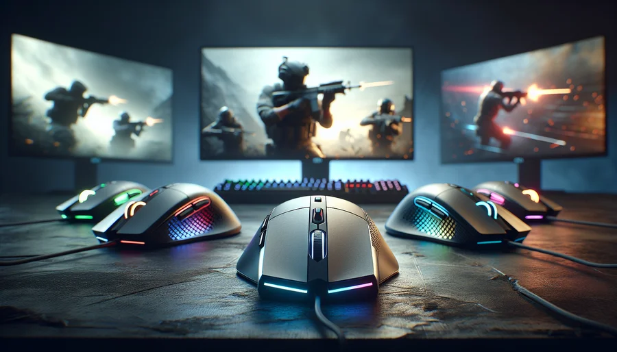 Hướng dẫn chọn chuột gaming 2025 với nhiều mẫu mã đa dạng trên bàn của game thủ.