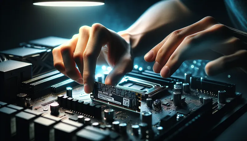 Hướng dẫn lắp đặt một ổ cứng SSD NVMe vào khe cắm M.2 trên mainboard máy tính.