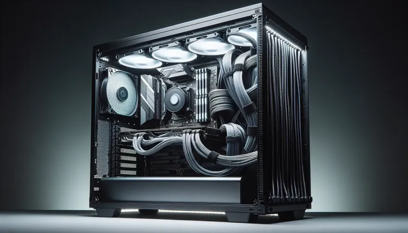 Đi dây cáp gọn gàng (cable management) bên trong case PC giúp tối ưu luồng không khí và tăng tính thẩm mỹ.