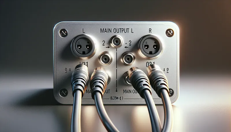 Kết nối hai loa kiểm âm vào cổng MAIN OUTPUT L và R trên sound card để có âm thanh stereo.