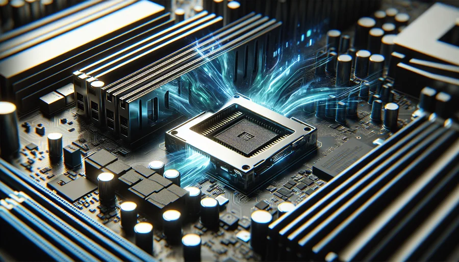 Khe cắm M.2 SSD và khe cắm card đồ họa chuẩn PCIe 5.0 trên mainboard, cho tốc độ truyền dữ liệu vượt trội.