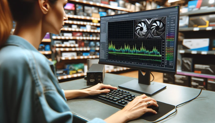 Kiểm tra PC gaming cũ tại cửa hàng bằng phần mềm stress test FurMark để đảm bảo hiệu năng và nhiệt độ.
