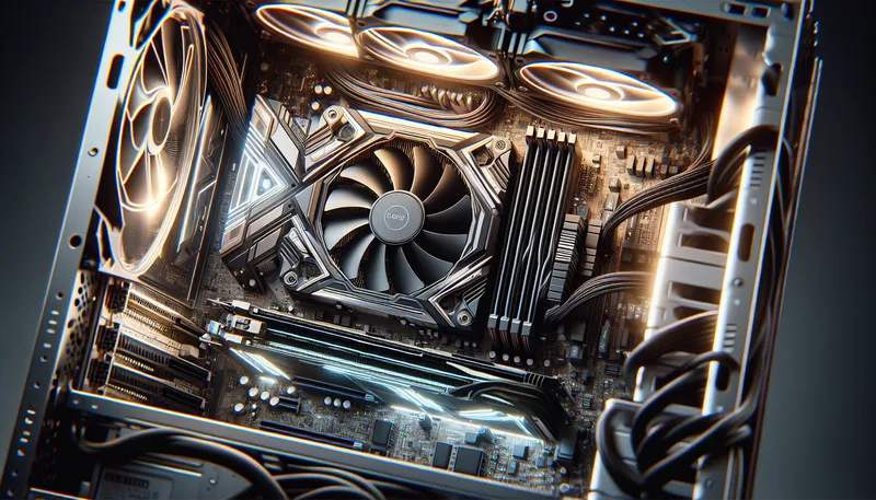 Linh kiện bên trong một PC đồ họa tự build, tối ưu hiệu năng trên từng đồng với card RTX 4070.