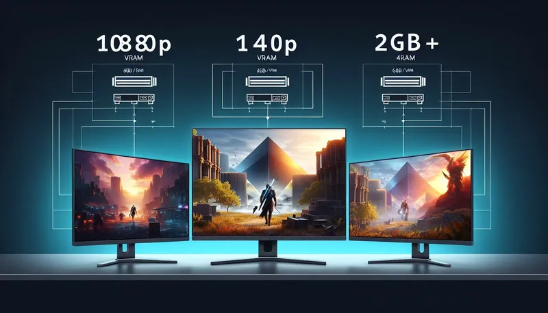 Lựa chọn dung lượng VRAM cho card đồ họa phù hợp với từng độ phân giải gaming 1080p, 2K và 4K.