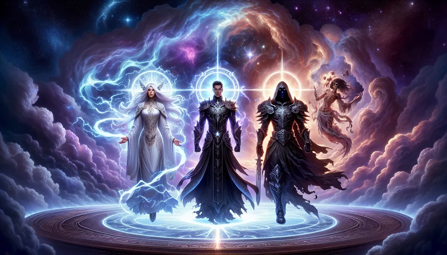 Lựa chọn nhân vật trong Diablo 2: Sorceress, Paladin, và Necromancer.