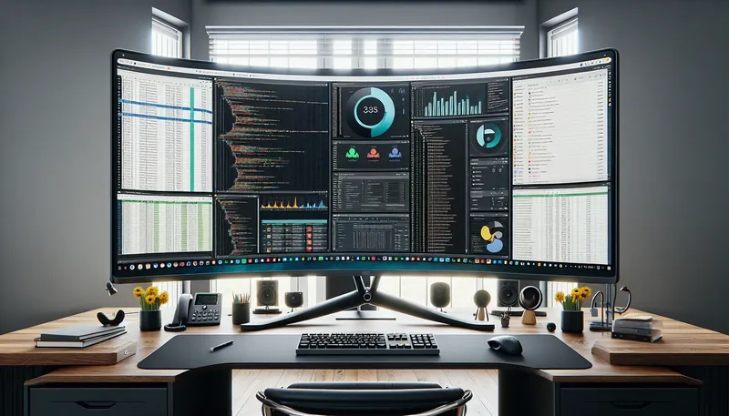 Màn hình Ultrawide tối ưu hóa năng suất làm việc, cho phép mở nhiều cửa sổ cùng lúc.