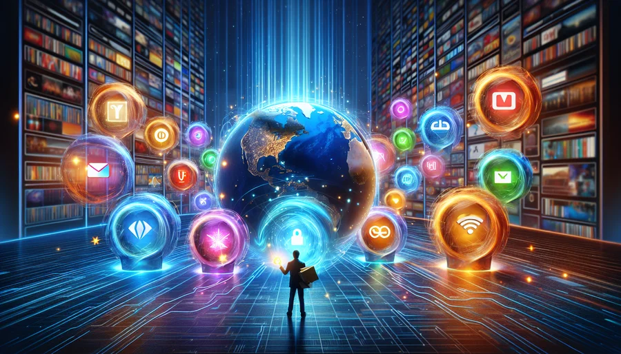 Minh họa về khả năng truy cập nội dung toàn cầu với VPN.