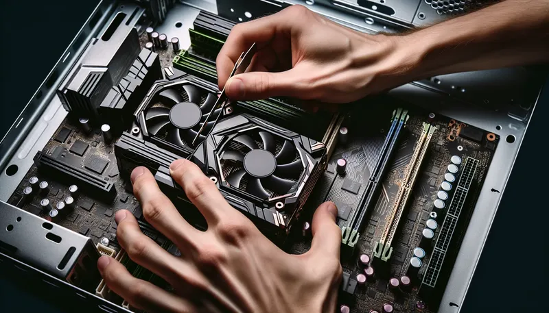 Người dùng đang tự tay lắp ráp linh kiện máy tính để build một bộ PC độc nhất.