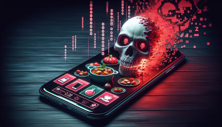 Nguy cơ nhiễm virus và mã độc khi tải file APK mod game nấu ăn không rõ nguồn gốc.