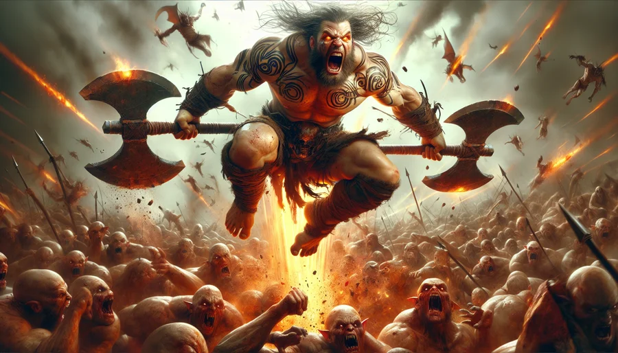 Nhân vật Barbarian trong Diablo Immortal thể hiện sức mạnh cuồng nộ.