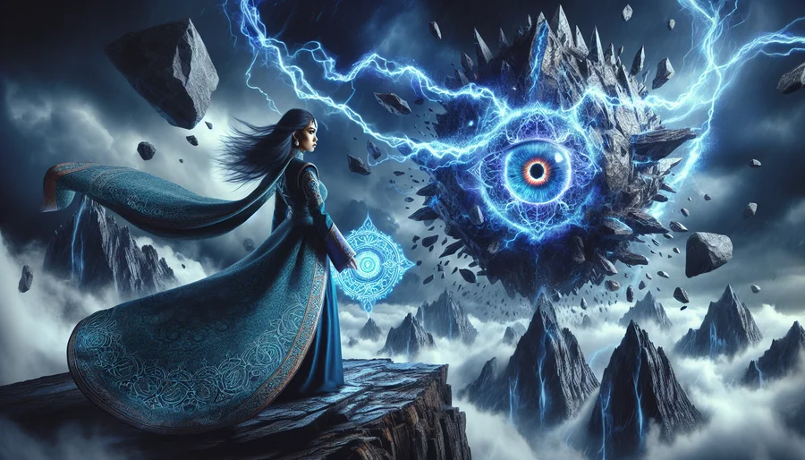 Nhân vật Wizard đang vận sức tạo ra một quả cầu ma thuật băng giá khổng lồ.