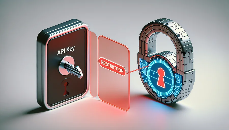 Sơ đồ minh họa API key bị giới hạn quyền truy cập, gây ra lỗi 404.