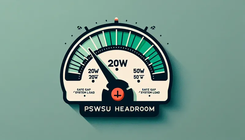 Sơ đồ minh họa khoảng trống an toàn (headroom) của bộ nguồn giúp PC hoạt động ổn định và bền bỉ.