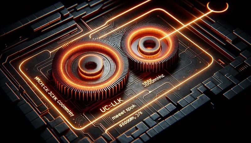 Sơ đồ minh họa tỷ lệ vàng 1:1 giữa UCLK và MCLK của Ryzen 7000 tạo ra điểm ngọt 6000MHz.