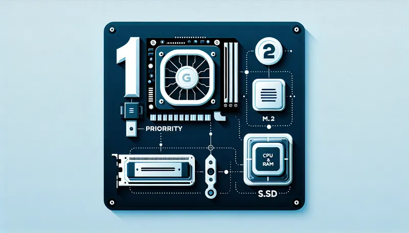 Sơ đồ thứ tự ưu tiên nâng cấp PC gaming: 1. VGA, 2. SSD, 3. Combo CPU và RAM.