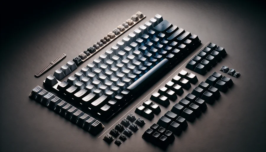 So sánh bề mặt keycap PBT nhám chống mài mòn và keycap ABS dễ bị bóng sau thời gian sử dụng.