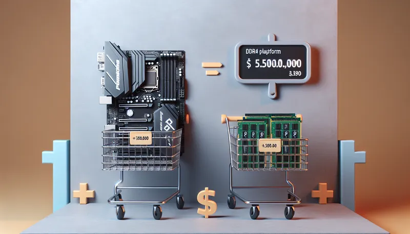 So sánh chi phí combo bo mạch chủ và RAM DDR4 so với DDR5.