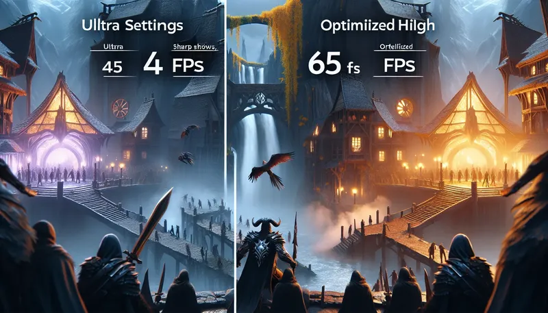 So sánh FPS khi giảm chất lượng bóng đổ (Shadow Quality) trong game để tăng hiệu năng.